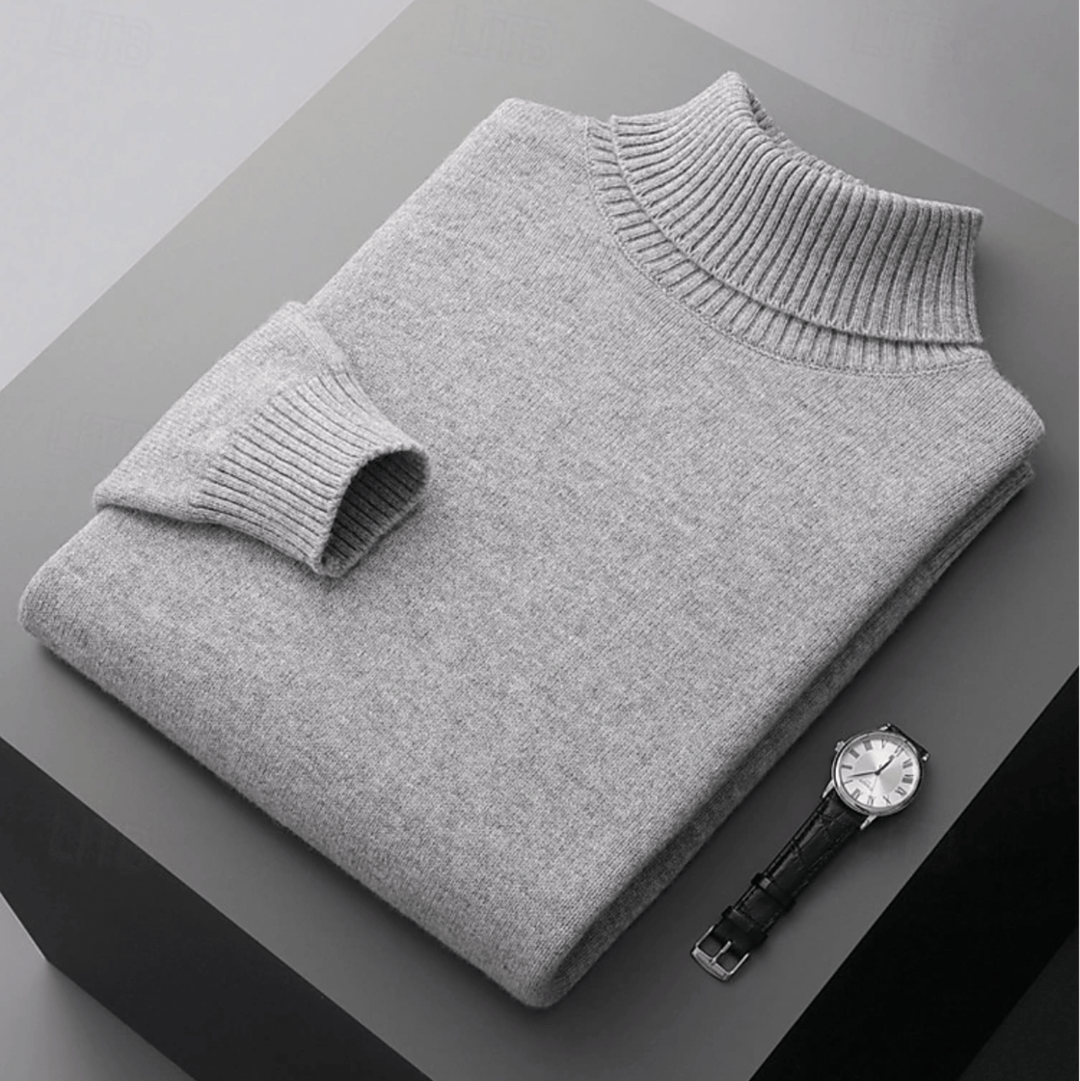 Levoire | Pull Laine Col Roulé Homme Gris clair