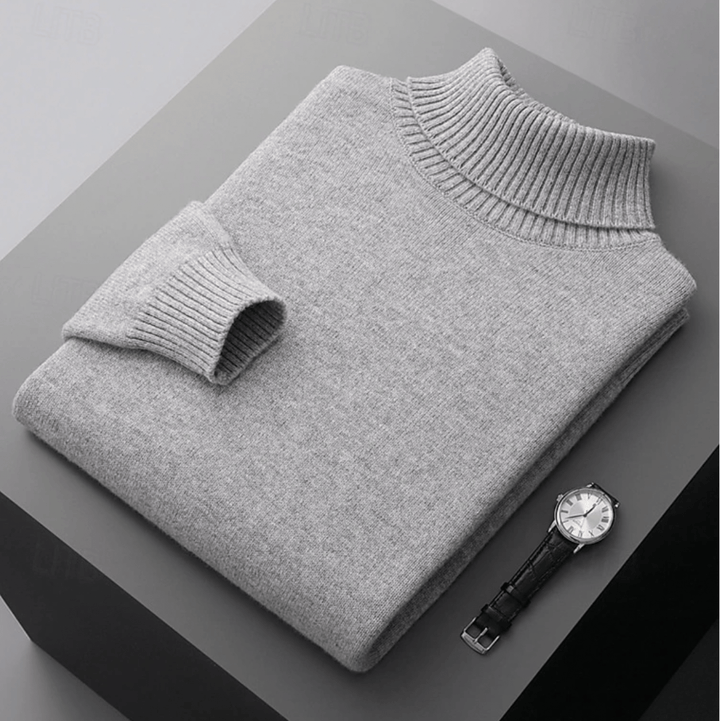 Levoire | Pull Laine Col Roulé Homme Gris clair