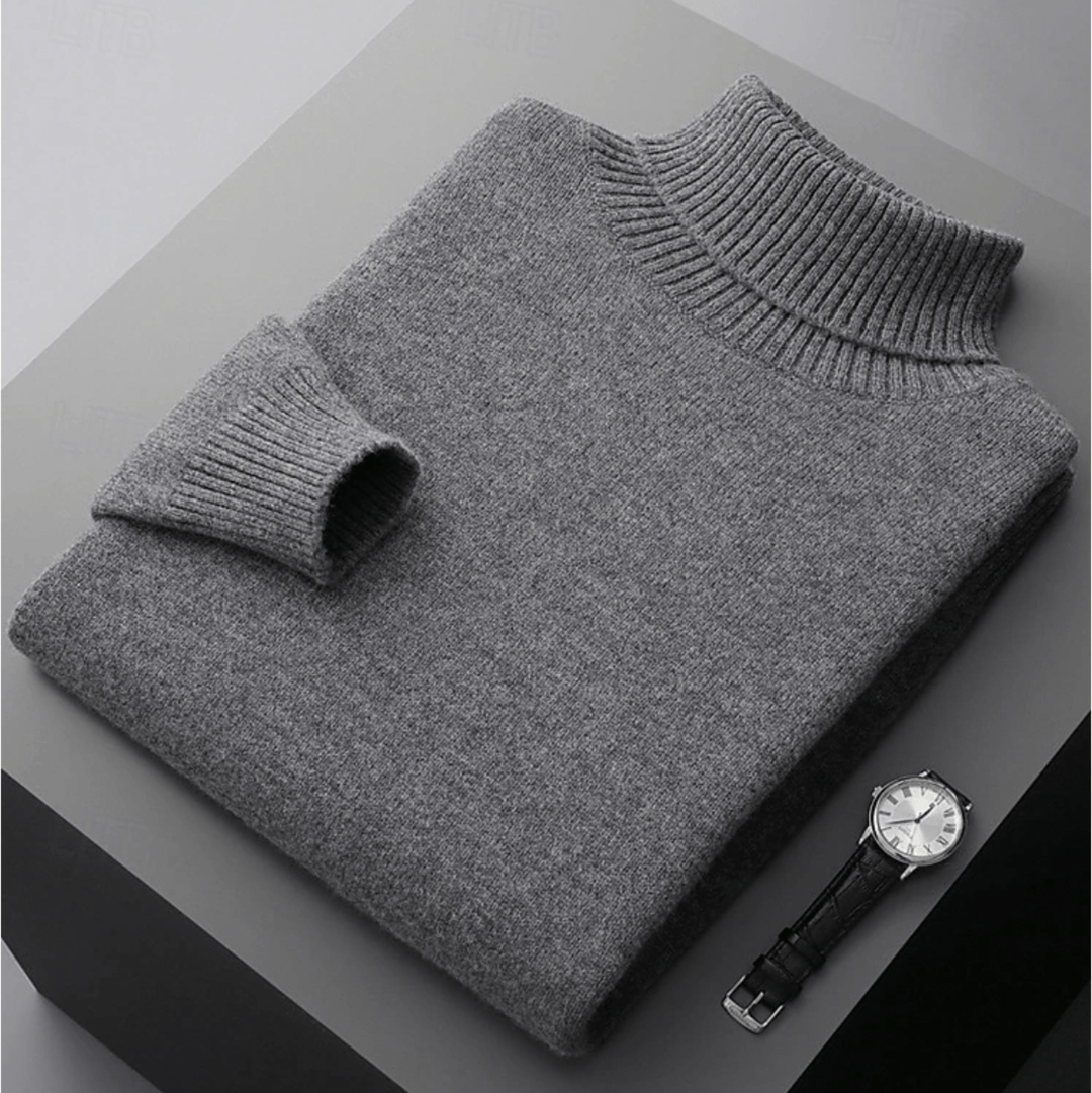 Levoire | Pull Laine Col Roulé Homme Gris foncé