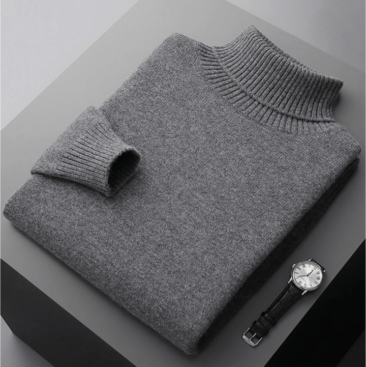 Levoire | Pull Laine Col Roulé Homme Gris foncé