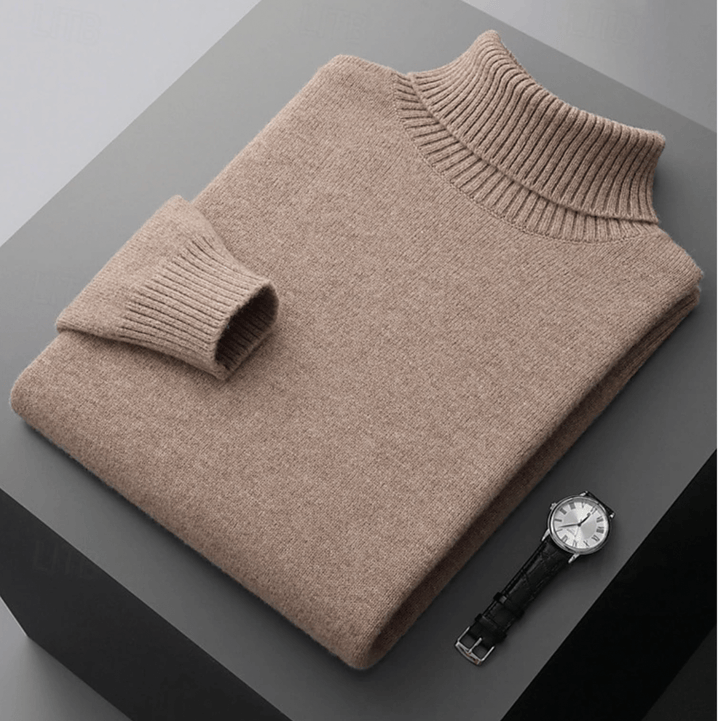 Levoire | Pull Laine Col Roulé Homme Khaki