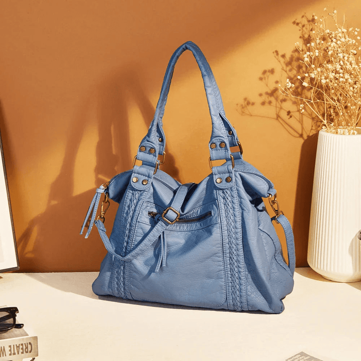 Levoire | Sac d'école vintage sac à bandoulière Bleu