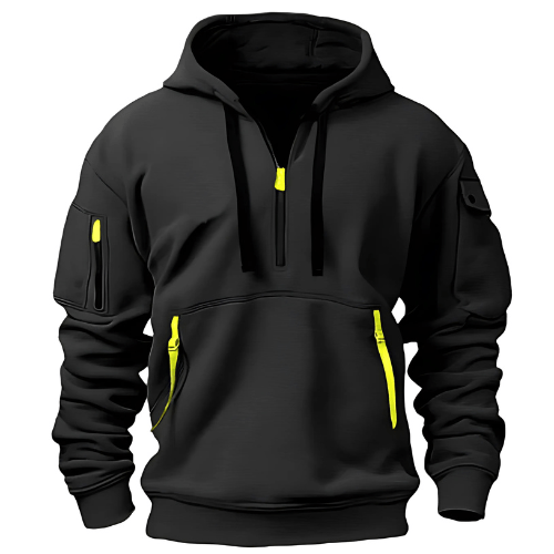 Levoire | Pull à capuche pour hommes Polyvalent & Confortable Décontracté Noir