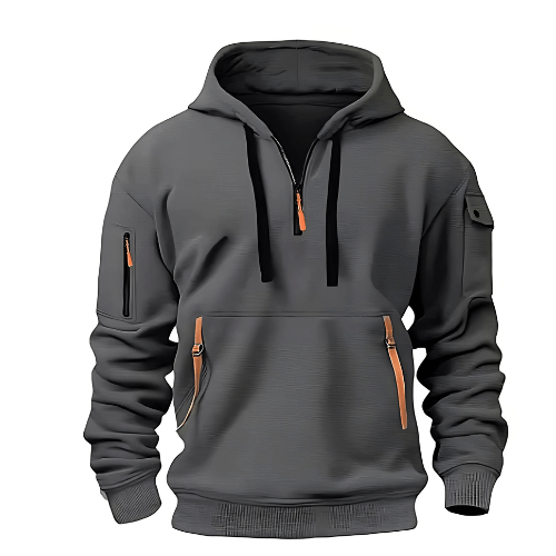 Levoire | Pull à capuche pour hommes Polyvalent & Confortable Décontracté Gris foncé