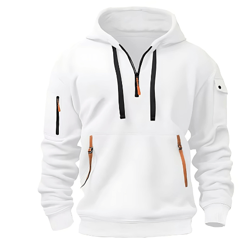 Levoire | Pull à capuche pour hommes Polyvalent & Confortable Décontracté Blanc