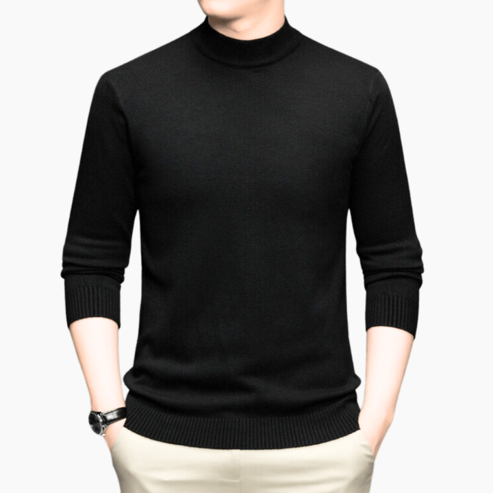 Levoire | Pull Col Montant Chaud Homme Noir