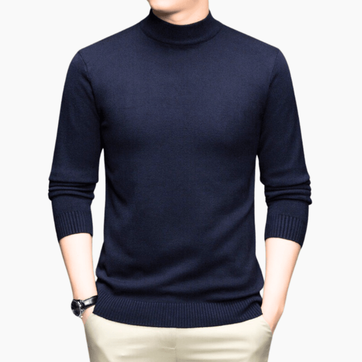 Levoire | Pull Col Montant Chaud Homme Bleu marine