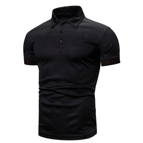 Levoire | Polo Noir Col Côtelé Homme