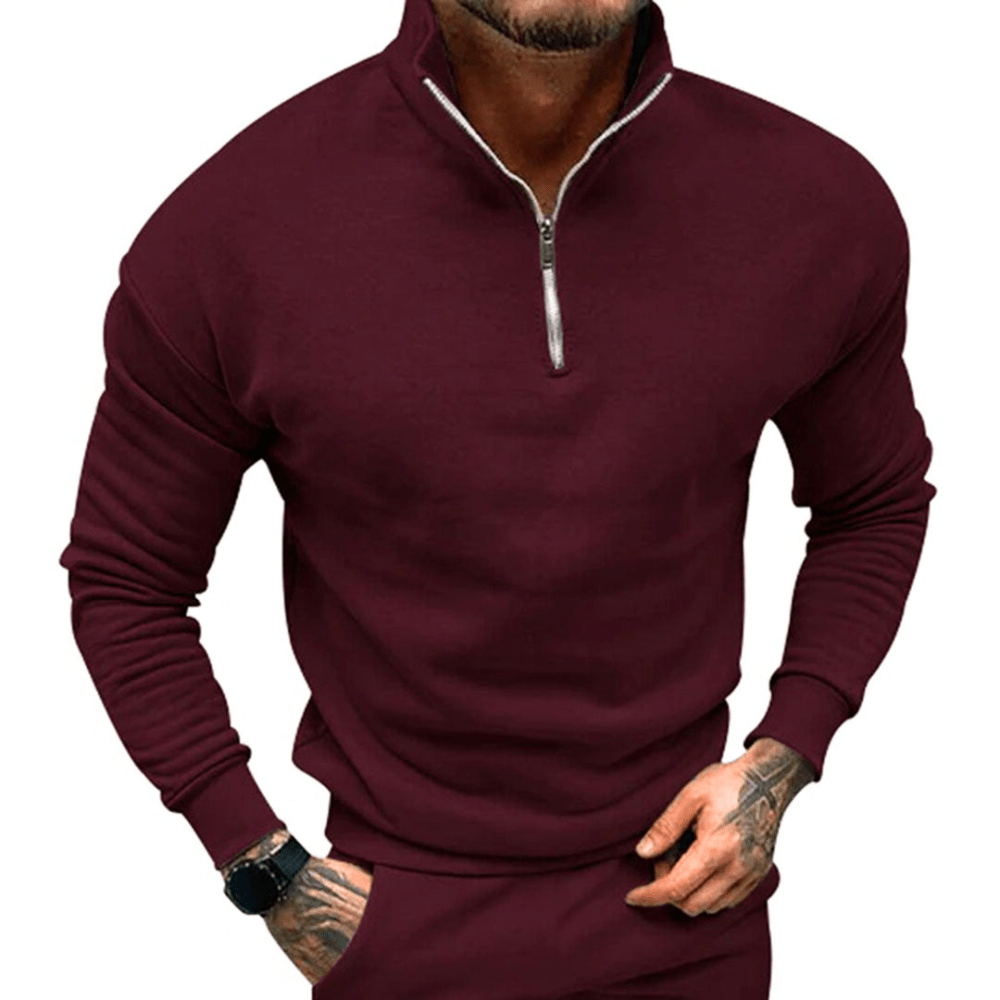 Levoire | Pull Demi-Zip Élégant Homme Bourgogne
