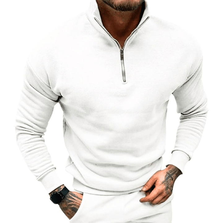 Levoire | Pull Demi-Zip Élégant Homme Blanc