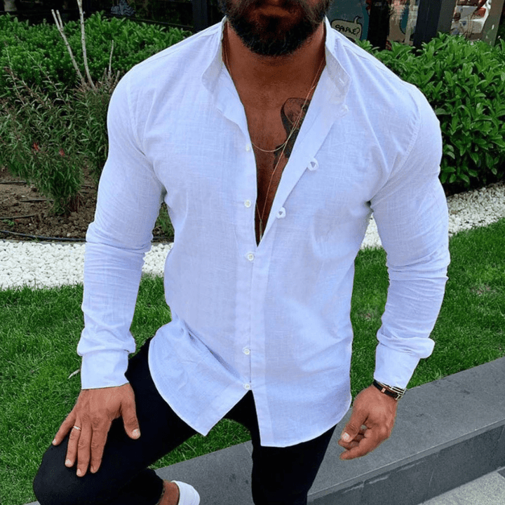 Levoire | Chemise élégante pour hommes en lin uniforme Blanc