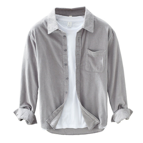 Levoire | Chemise En Velours Rétro Pour Hommes Élégante, Polyvalente & Confortable