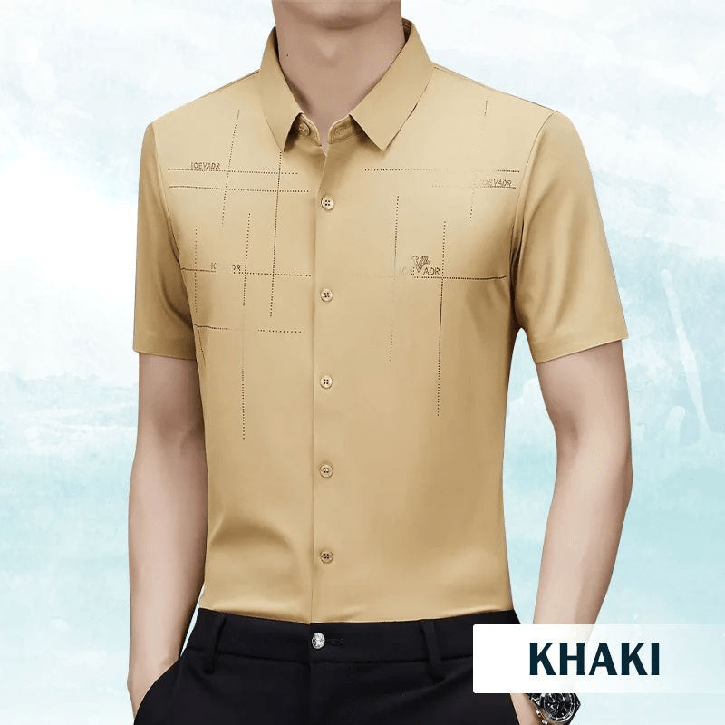 Levoire | Chemise Affaires Soie Glacée Homme Khaki