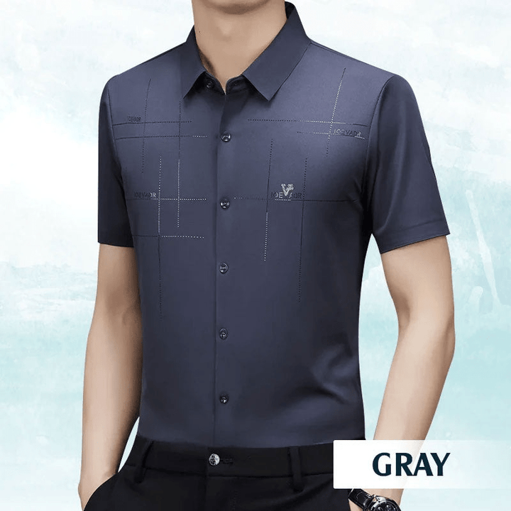 Levoire | Chemise Affaires Soie Glacée Homme Gris