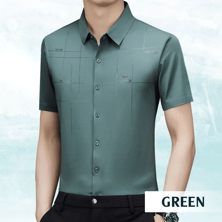 Levoire | Chemise Affaires Soie Glacée Homme Vert