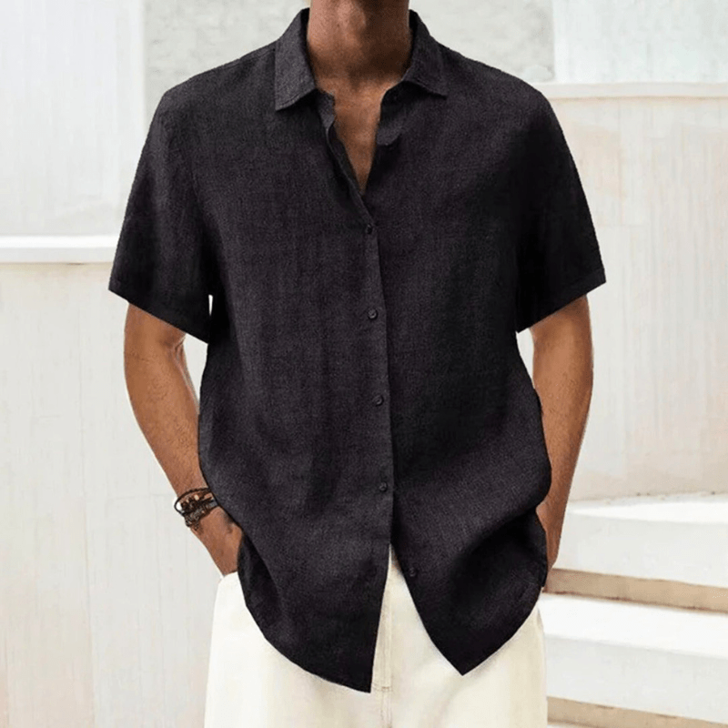 Levoire | Chemise Manches Courtes Printemps Homme Noir