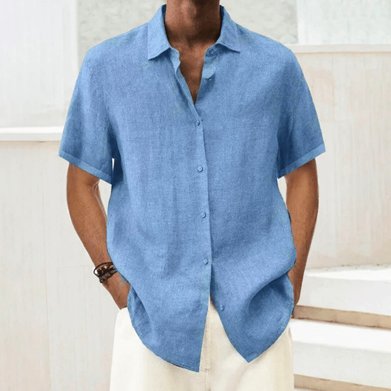 Levoire | Chemise Manches Courtes Printemps Homme Bleu clair
