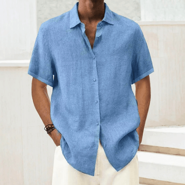 Levoire | Chemise Manches Courtes Printemps Homme Bleu clair