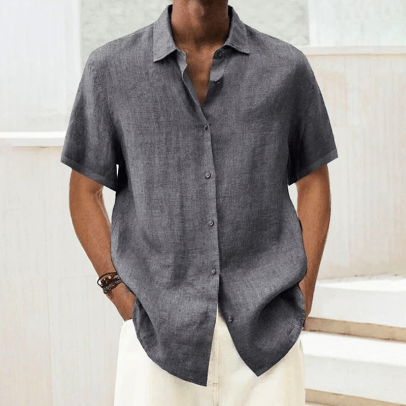 Levoire | Chemise Manches Courtes Printemps Homme Gris foncé