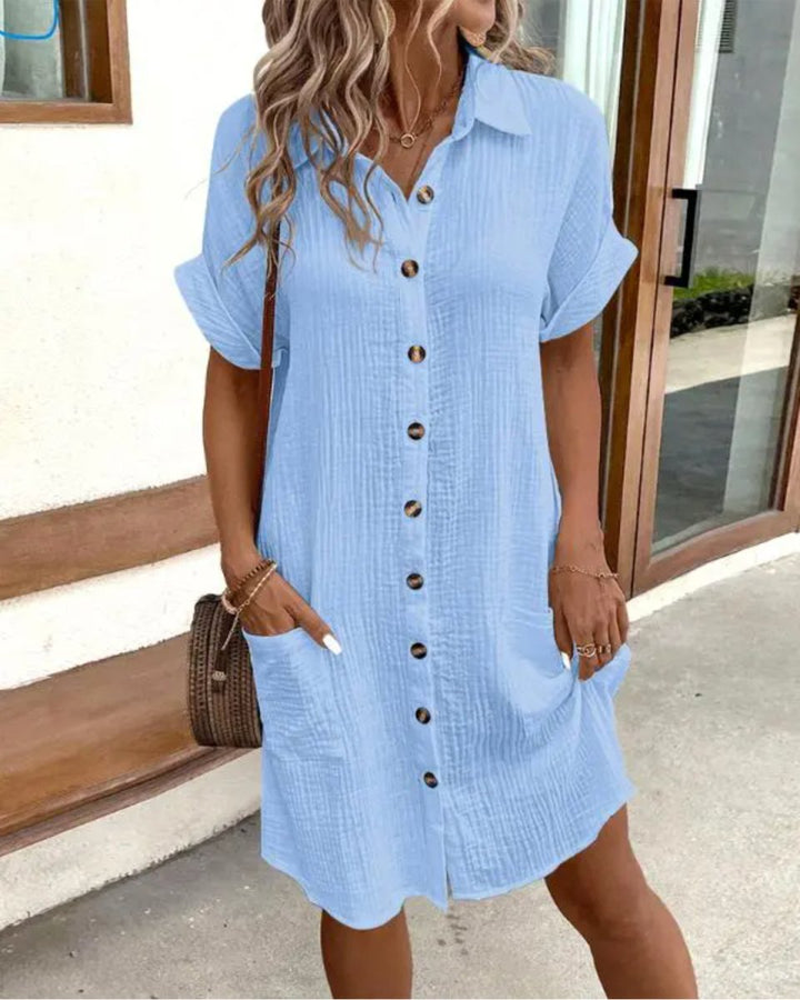Levoire | Robe Confortable Classique Bleu