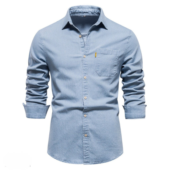 Levoire | Chemise en denim à manches longues avec poche Bleu clair