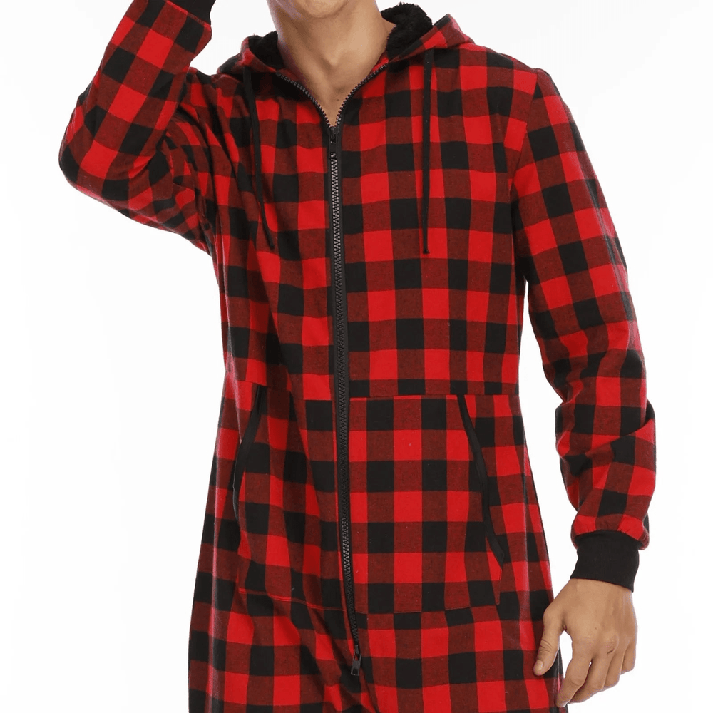 Levoire | Pyjama Onesie à carreaux pour hommes Design chaud et confortable