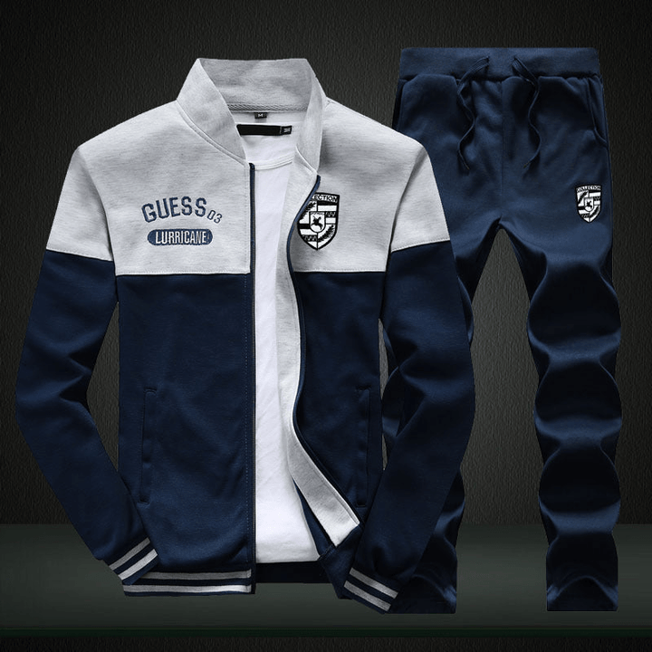 Levoire | Ensemble d'entraînement pour hommes de baseball sportif Bleu Gris
