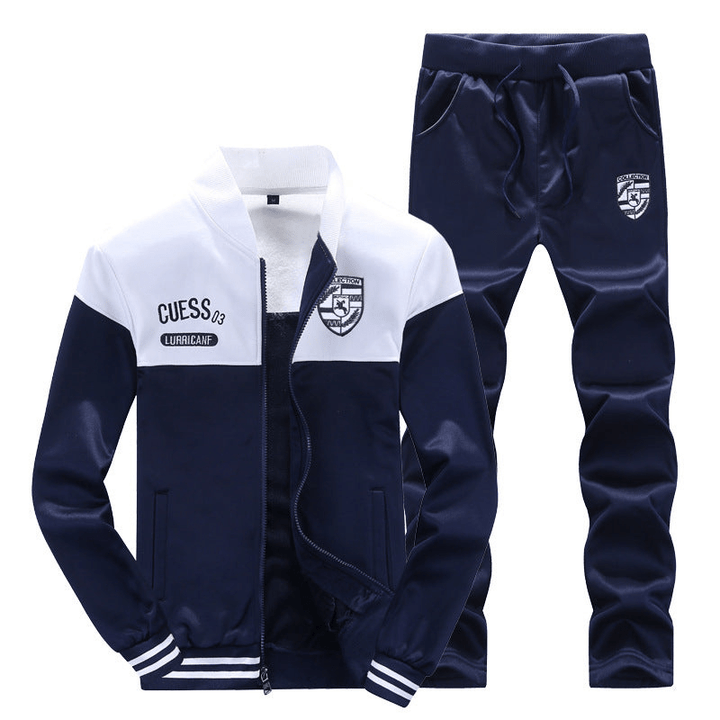 Levoire | Ensemble d'entraînement pour hommes de baseball sportif Blanc Bleu
