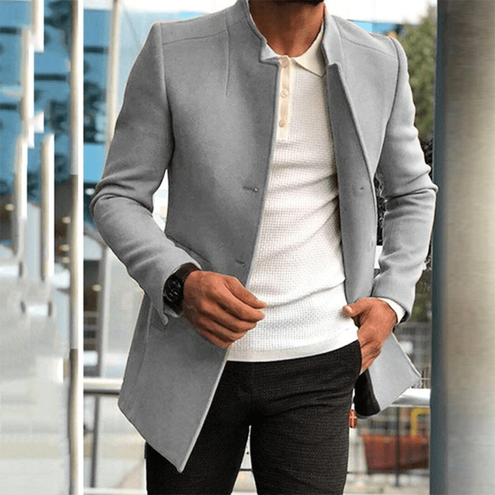Levoire | Veste Trenchcoat pour hommes avec boutons Veste décontractée élégante Gris