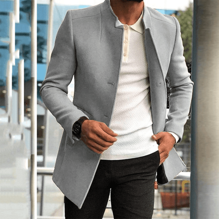 Levoire | Veste Trenchcoat pour hommes avec boutons Veste décontractée élégante Gris