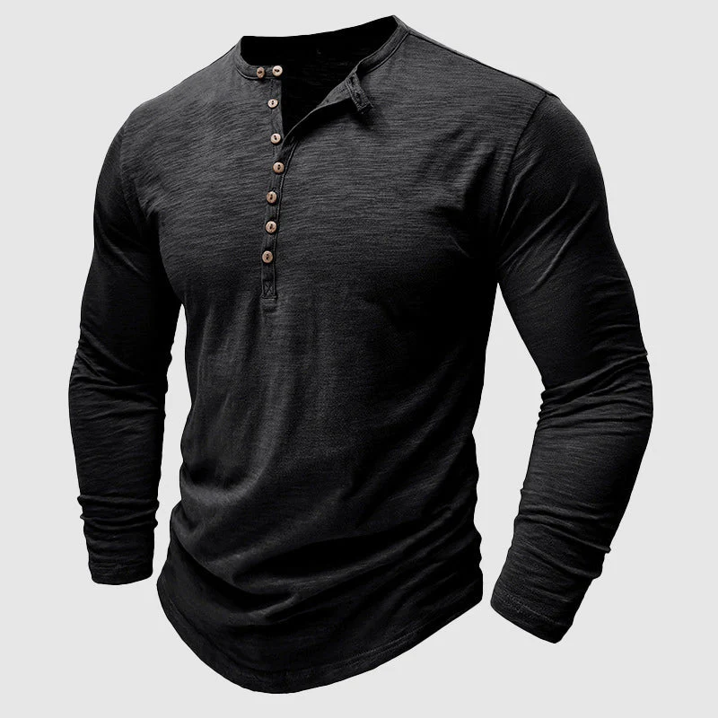 Levoire | Chemise Pour Hommes Décontractée En Coton Respirant, Élégante Et Confortable Noir