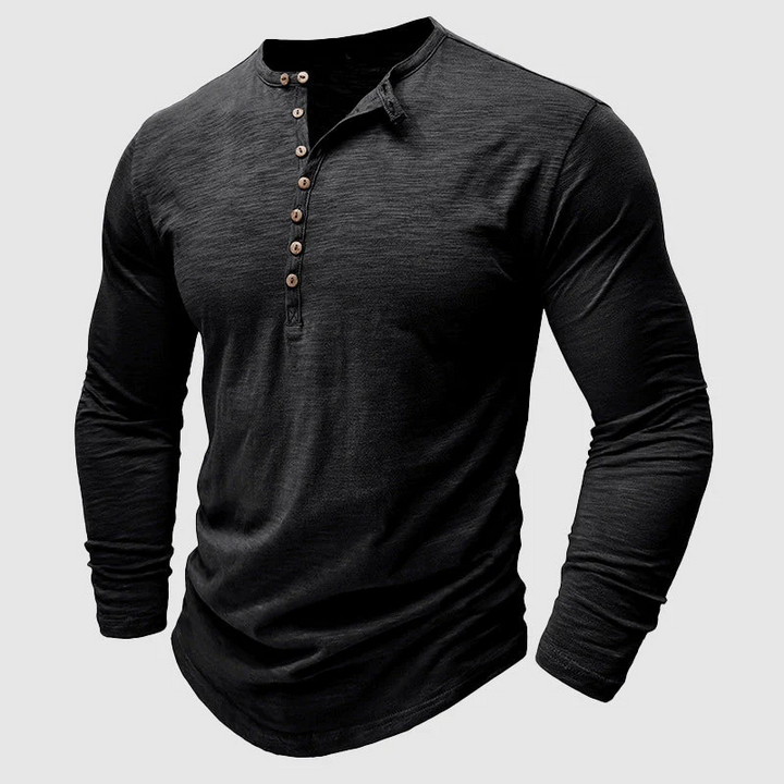 Levoire | Chemise Pour Hommes Décontractée En Coton Respirant, Élégante Et Confortable Noir