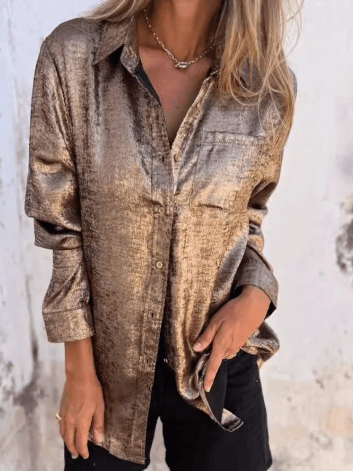 Levoire | T-shirt métallisé chic pour femmes Ou