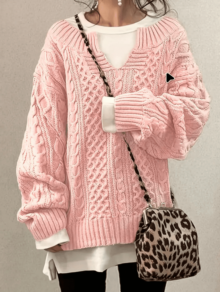 Levoire | Pull en tricot avec col en V pull femme Rosa