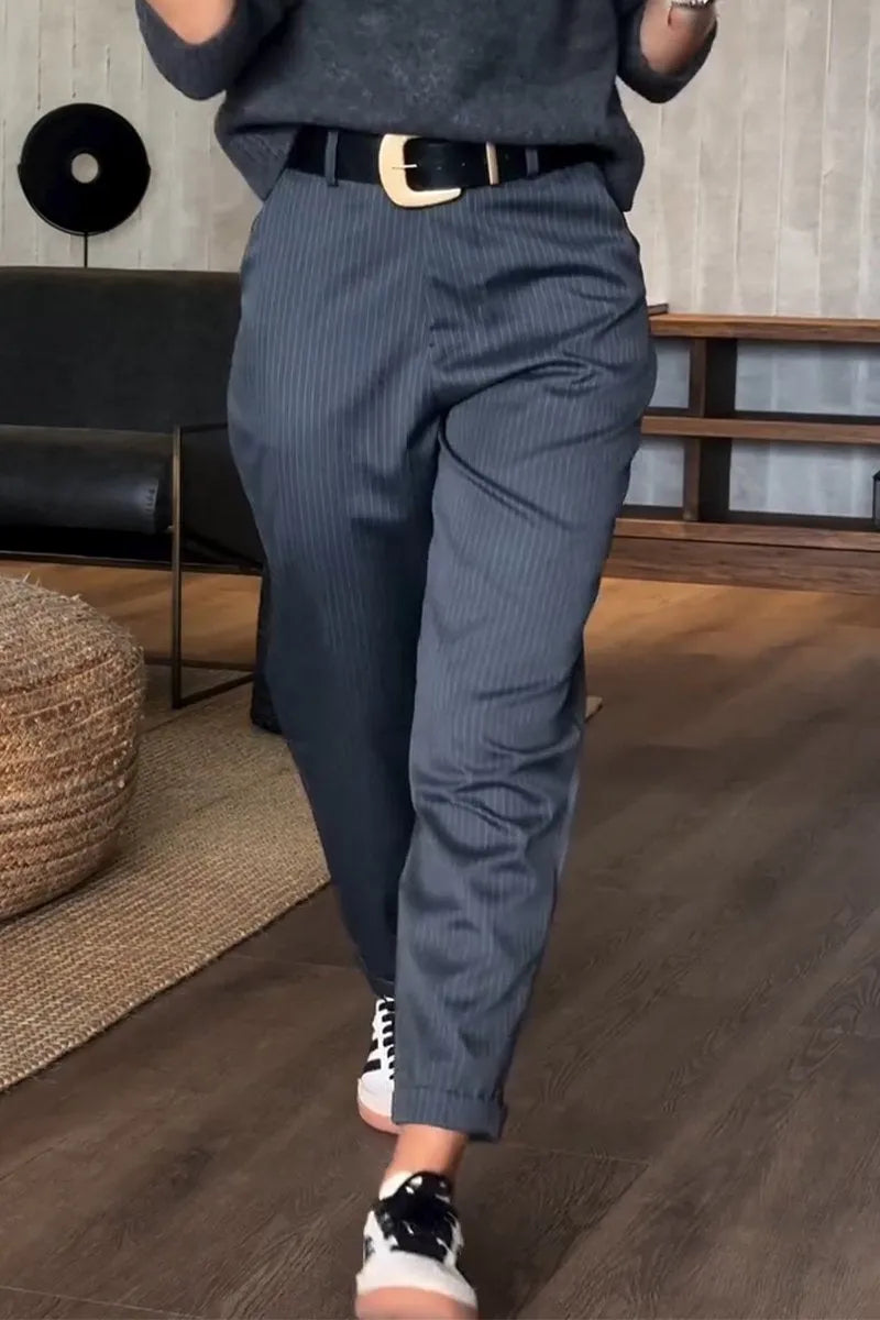 Levoire | Pantalon De Costume Élégant À Rayures Bleu océan