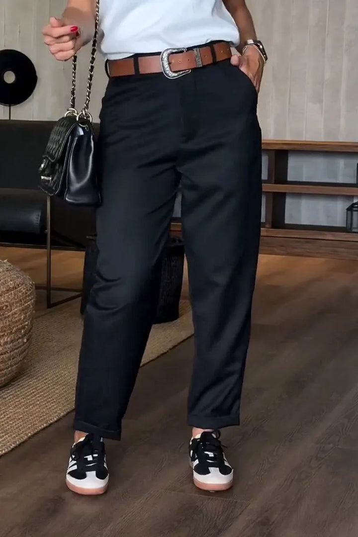 Levoire | Pantalon De Costume Élégant À Rayures Noir