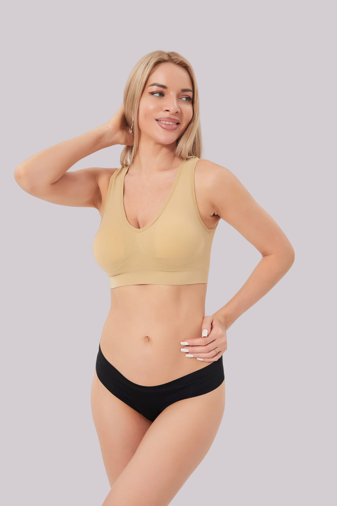 Levoire | Confortable Sport Bra Beige