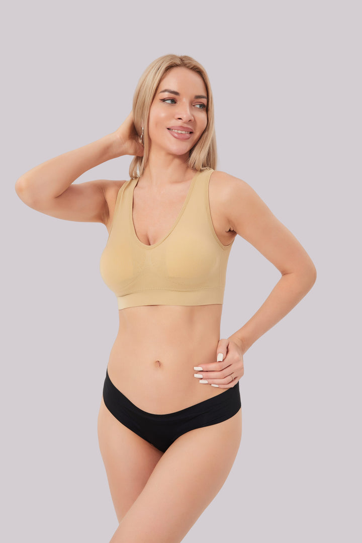 Levoire | Confortable Sport Bra Beige