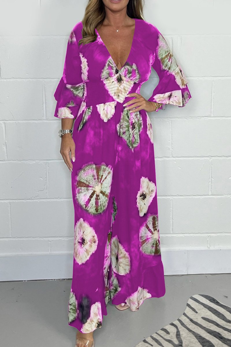 Levoire | Combinaison Imprimée Avec Décolleté En V