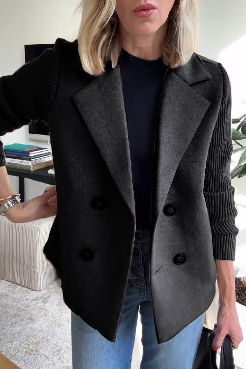 Levoire | Blazer Élégant Avec Manches Contrastées Noir