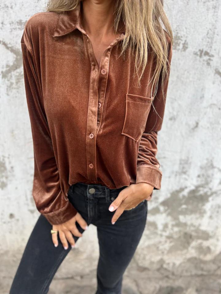 Levoire | Blouse En Velours Napilla Braun (vain 6 en stock)