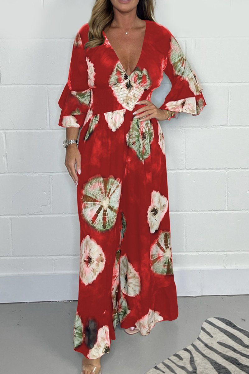 Levoire | Combinaison Imprimée Avec Décolleté En V