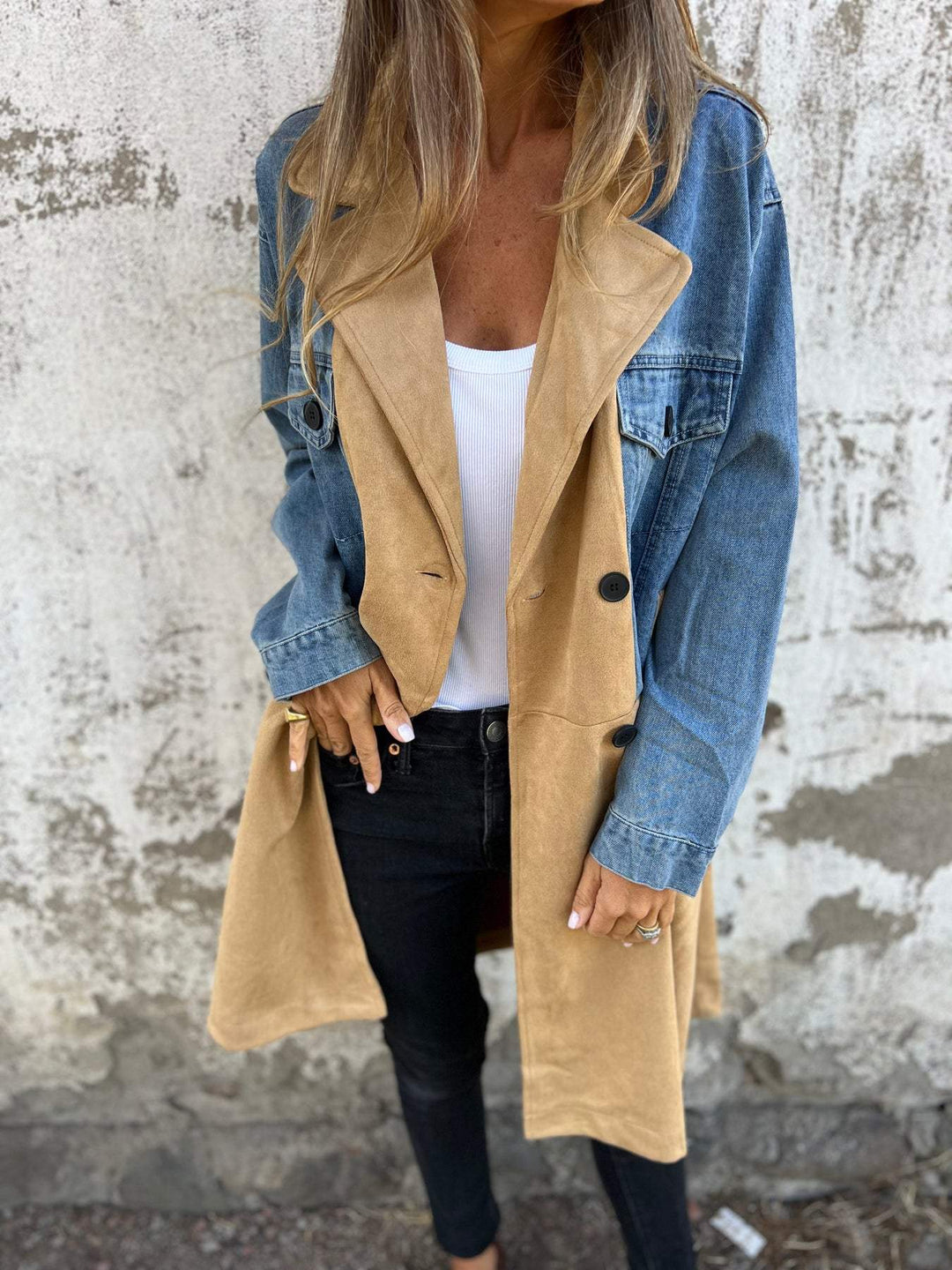 Levoire | Veste En Jean Décontractée Avec Coussinets Denim Brun