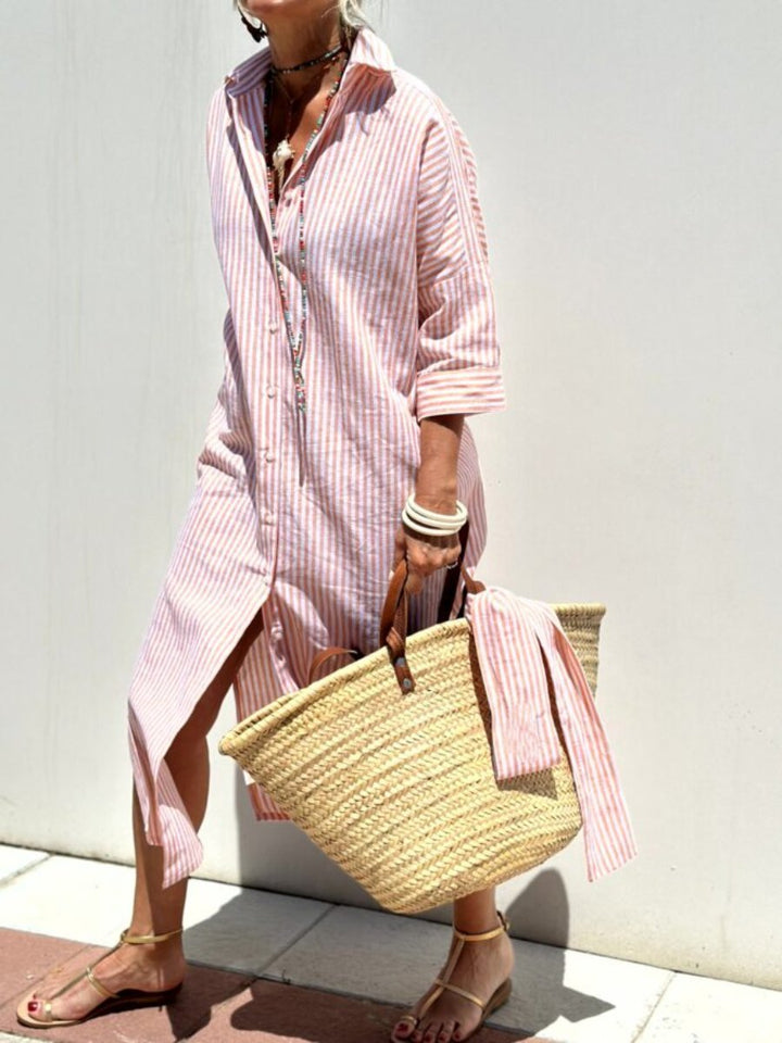 Levoire | Robe Chemisier Rayée Classique Rosa