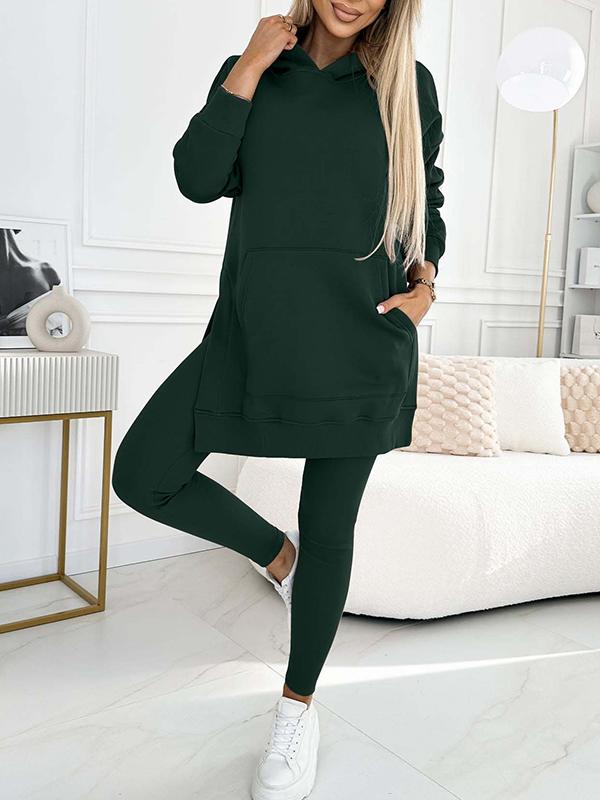 Levoire | Ensemble Confortable De Sweat-Shirt Et Leggings Vert foncé