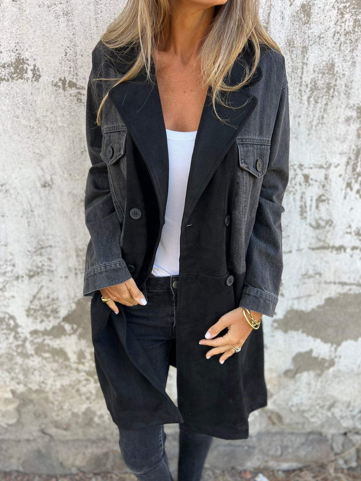 Levoire | Veste En Jean Décontractée Avec Coussinets Noir