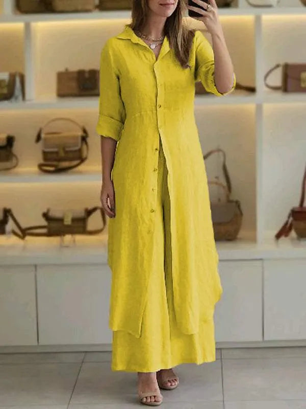 Levoire | Ensemble Élégant Luxe En Deux Pièces Jaune