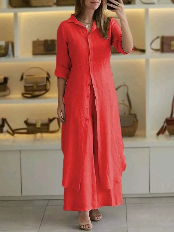 Levoire | Ensemble Élégant Luxe En Deux Pièces Rouge