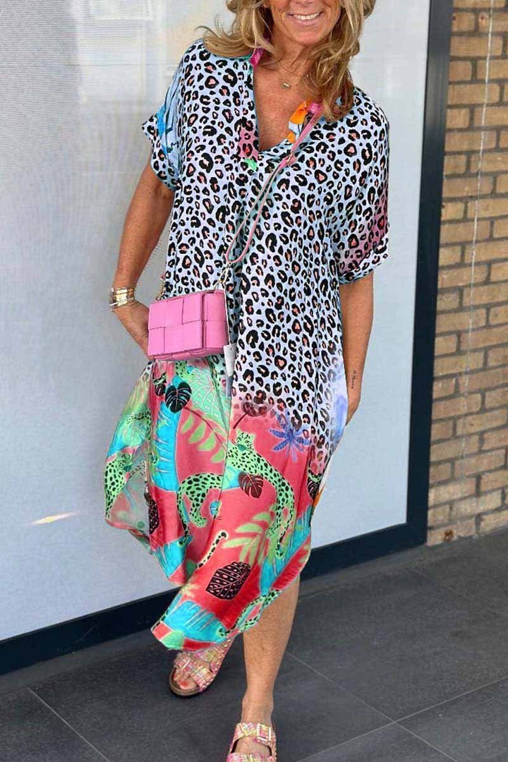 Levoire | Robe À Imprimé Léopard Pour Femmes Bleu