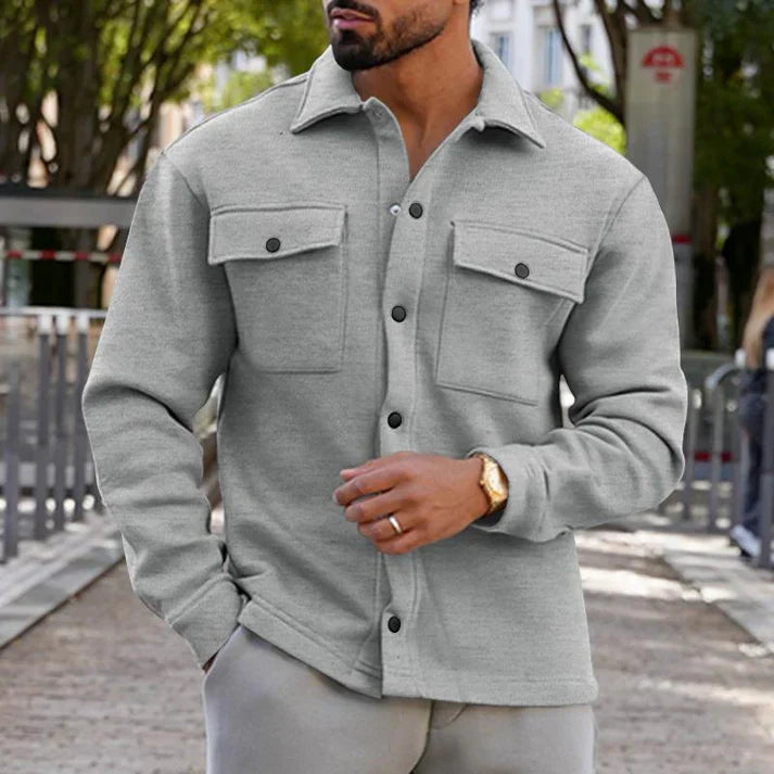 Levoire | Veste En Chemise Moderne Avec Deux Poches Poitrine Gris clair